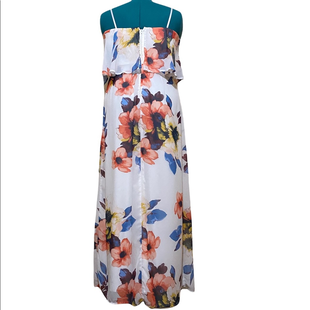 City Triangles White Colorful Floral Maxi Dress Size XL - Picture 4 of 7